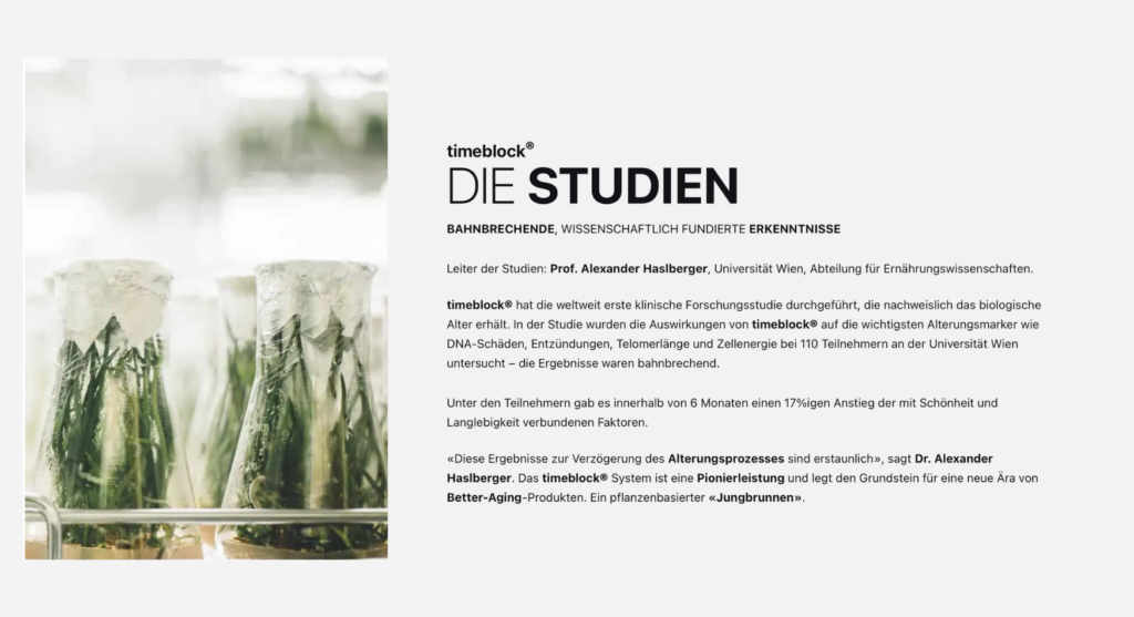 timeblock skincare Studien